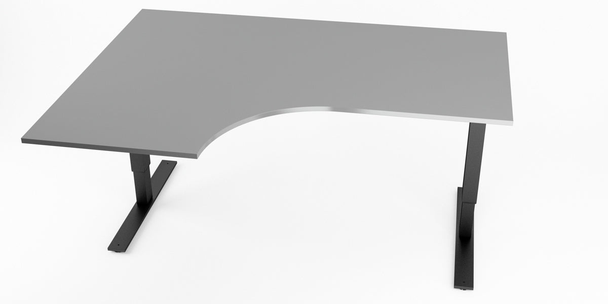 Hörnskrivbord, vänster, grå, T-benstativ, Offix
