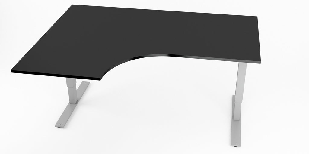 Hörnskrivbord, vänster, svart, T-benstativ, Offix