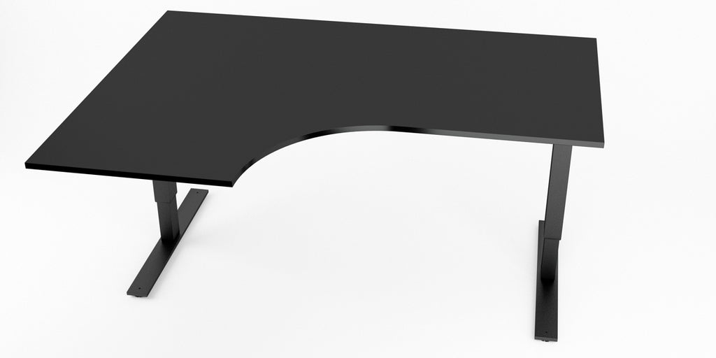 Hörnskrivbord, höj- och sänkbart, vänster, Sitt&Stå, svart, Offix