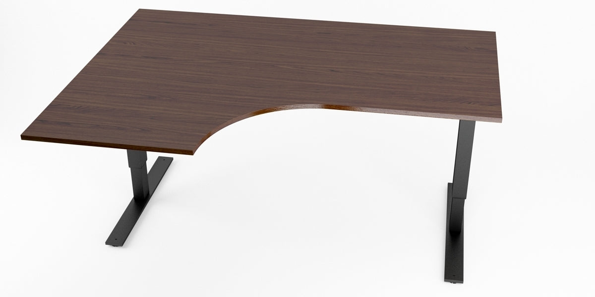 Hörnskrivbord, vänster, valnöt, T-benstativ, Offix