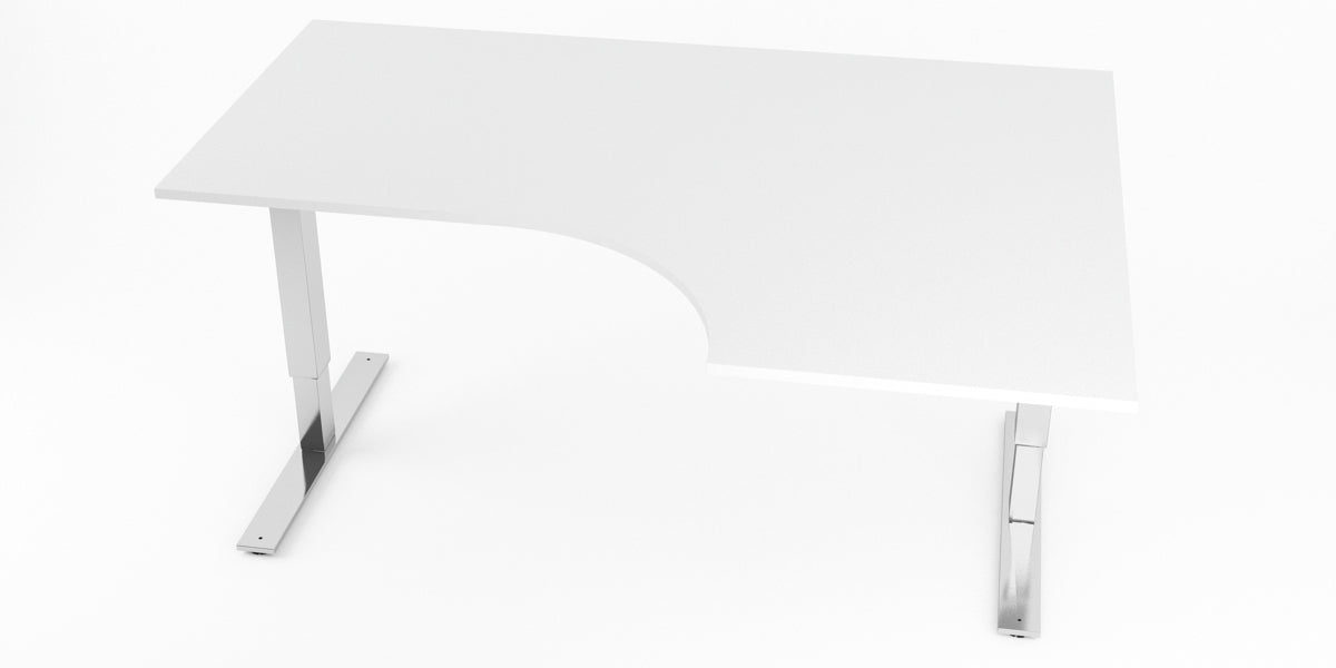 Hörnskrivbord, Vit, höger, T-benstativ, Offix