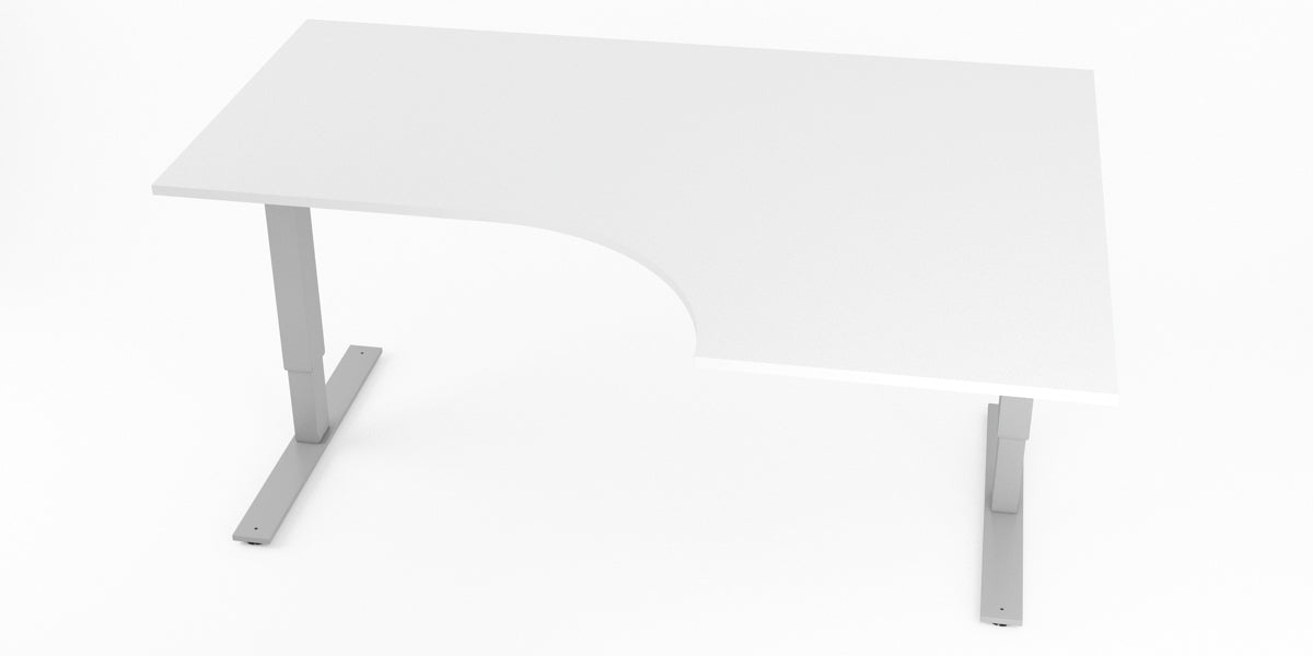 Hörnskrivbord, Vit, höger, T-benstativ, Offix