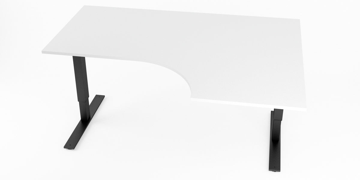 Hörnskrivbord, Vit, höger, T-benstativ, Offix