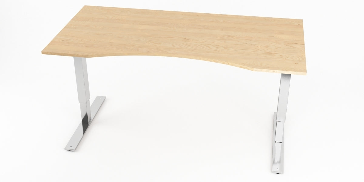 Skrivbord, björk m. maguttag, T-benstativ, Offix