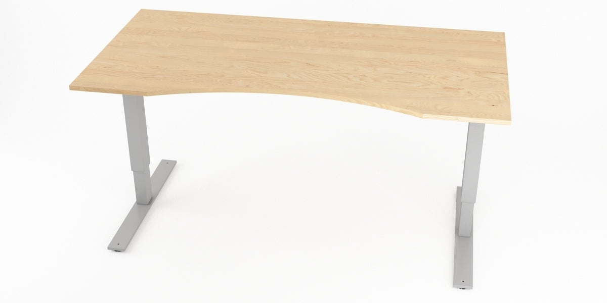 Skrivbord, björk m. maguttag, T-benstativ, Offix