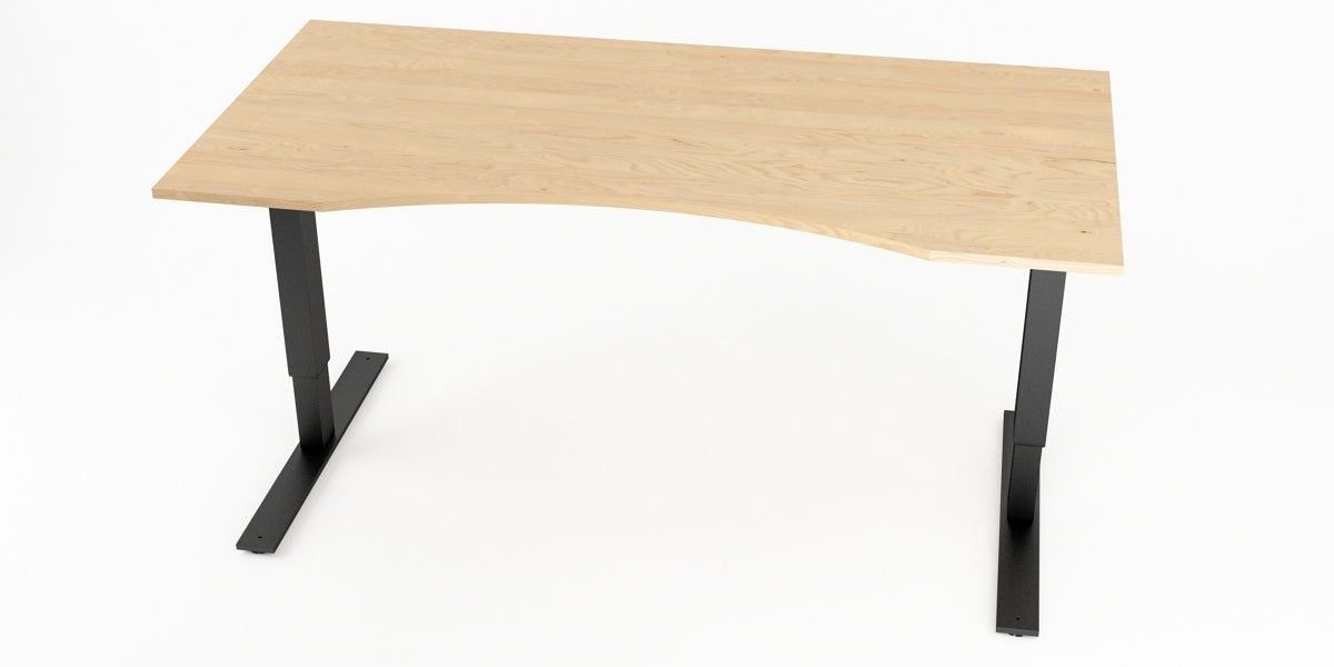 Skrivbord, björk m. maguttag, T-benstativ, Offix