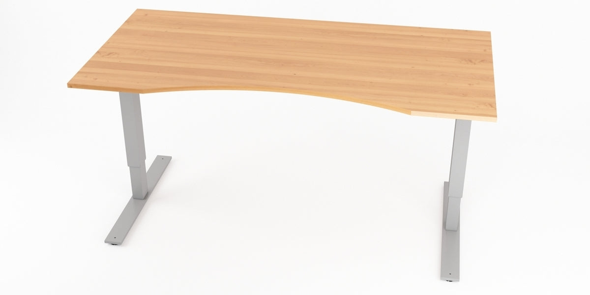 Skrivbord, bok m. maguttag, T-benstativ, Offix