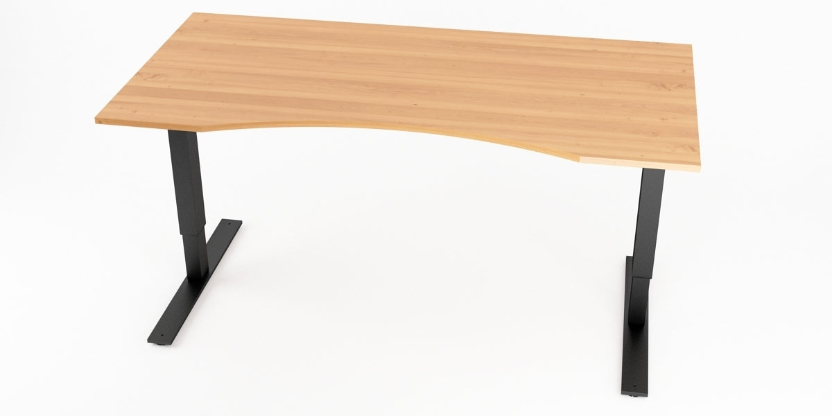 Skrivbord, bok m. maguttag, T-benstativ, Offix