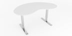 Skrivbord, njurformad, T-benstativ, vit, Offix
