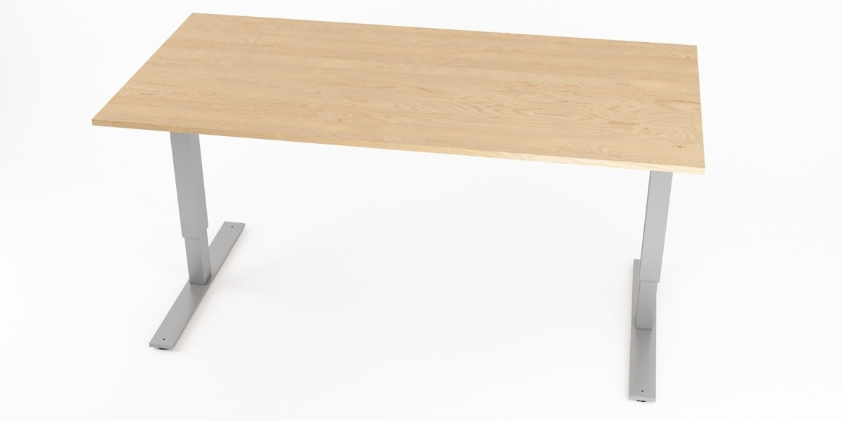 Skrivbord, höj- och sänkbart, rektangulärt B100-160, Sitt&Stå, björk, Offix