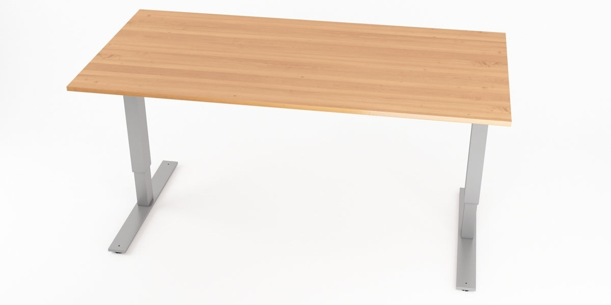 Skrivbord, höj- och sänkbart, rektangulärt B100-160, Sitt&Stå, bok, Offix