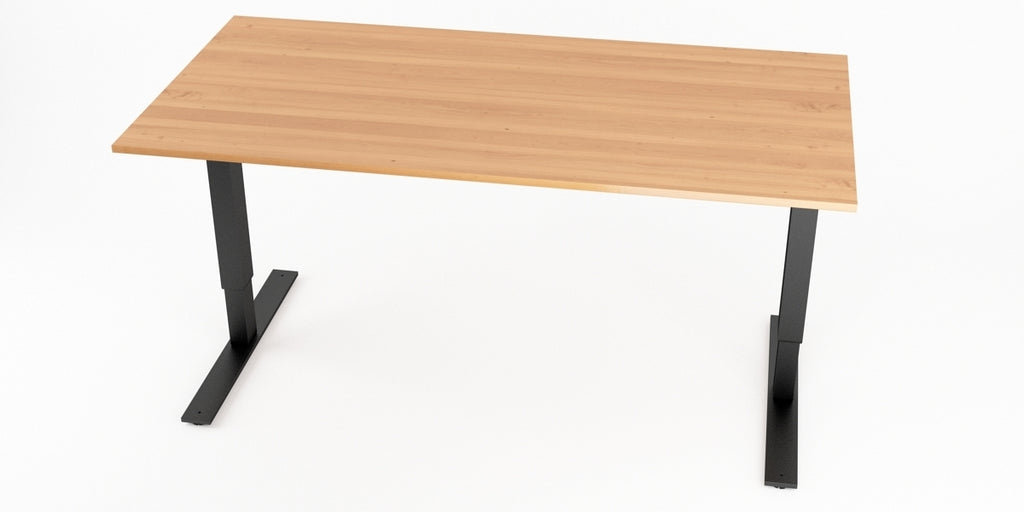 Skrivbord, höj- och sänkbart, rektangulärt B100-160, Sitt&Stå, bok, Offix