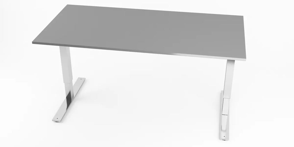 Skrivbord, Grå, rektangulärt, T-benstativ, Offix