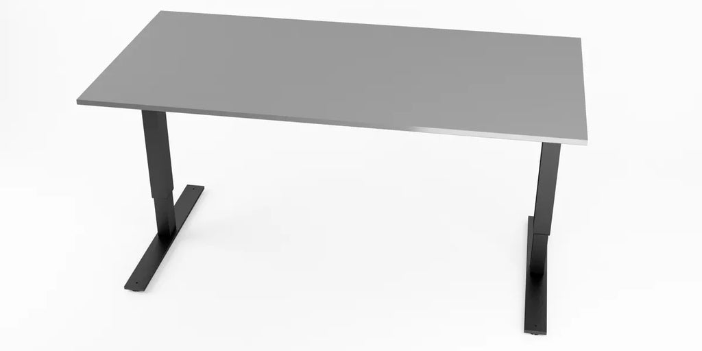 Skrivbord, Grå, rektangulärt, T-benstativ, Offix