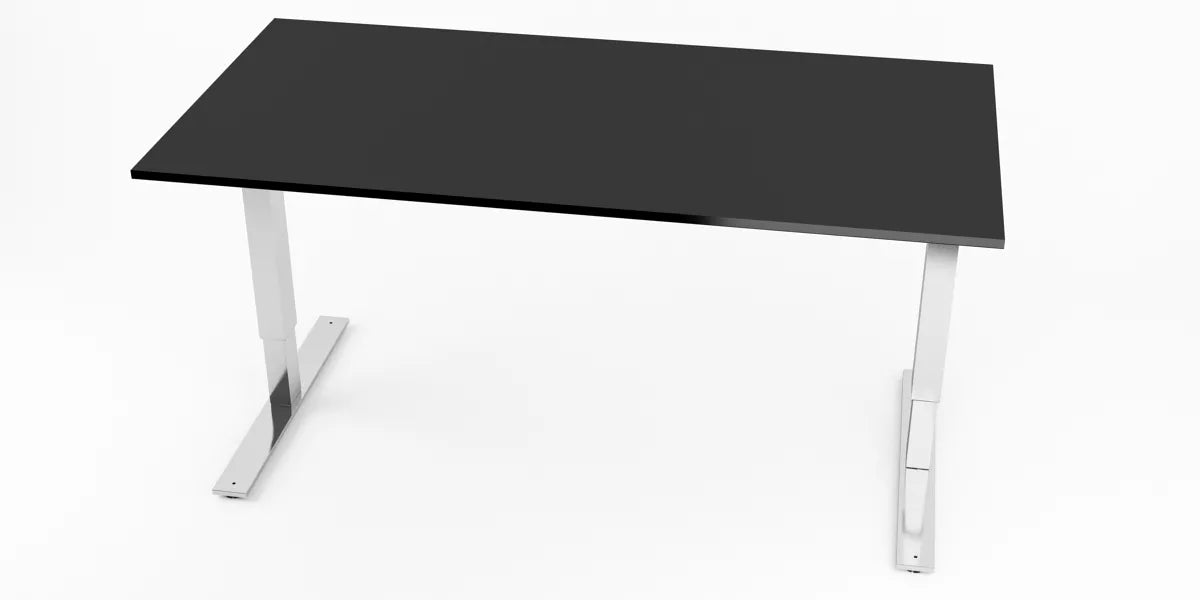 Skrivbord, Svart, rektangulärt, T-benstativ, Offix