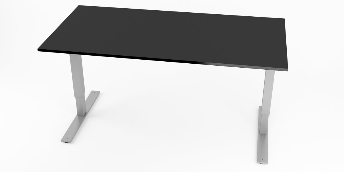 Skrivbord, höj- och sänkbart, rektangulärt, Sitt&Stå, svart, Offix