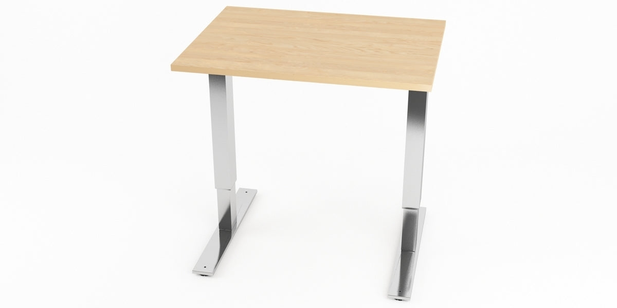 Skrivbord, rektangulärt, sidobord, T-benstativ, björk, Offix