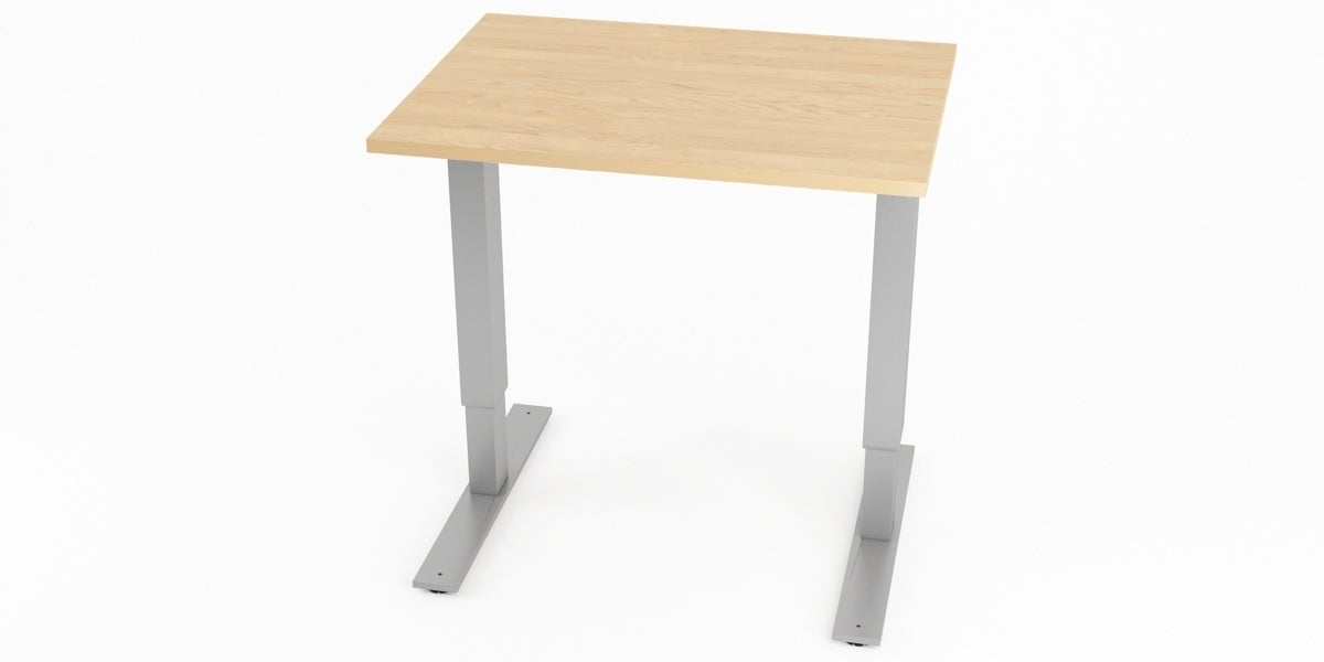 Skrivbord, rektangulärt, sidobord, T-benstativ, björk, Offix