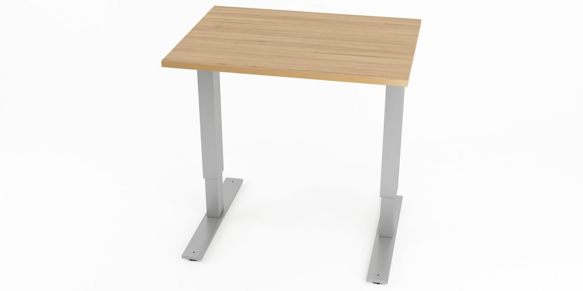 Skrivbord, rektangulärt, sidobord, T-benstativ, ek, Offix