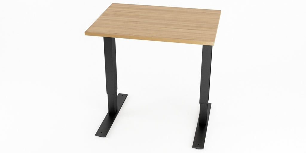 Skrivbord, rektangulärt, sidobord, T-benstativ, ek, Offix