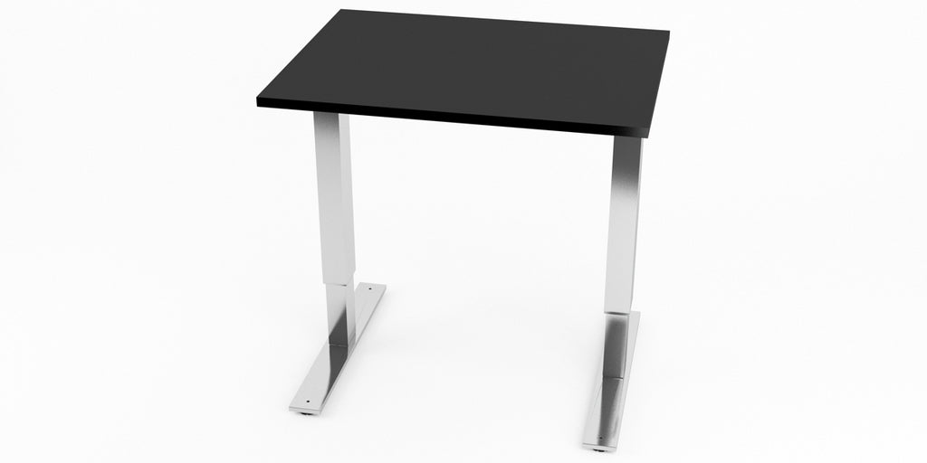 Skrivbord, rektangulärt, sidobord, T-benstativ, svart, Offix