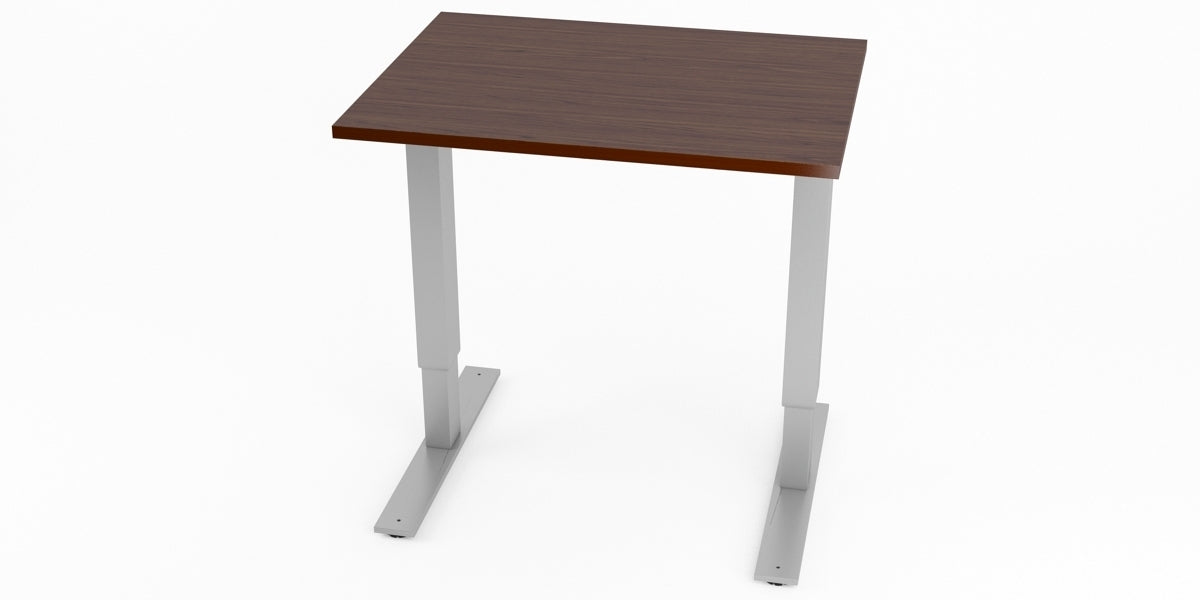 Skrivbord, rektangulärt, sidobord, T-benstativ, valnöt, Offix