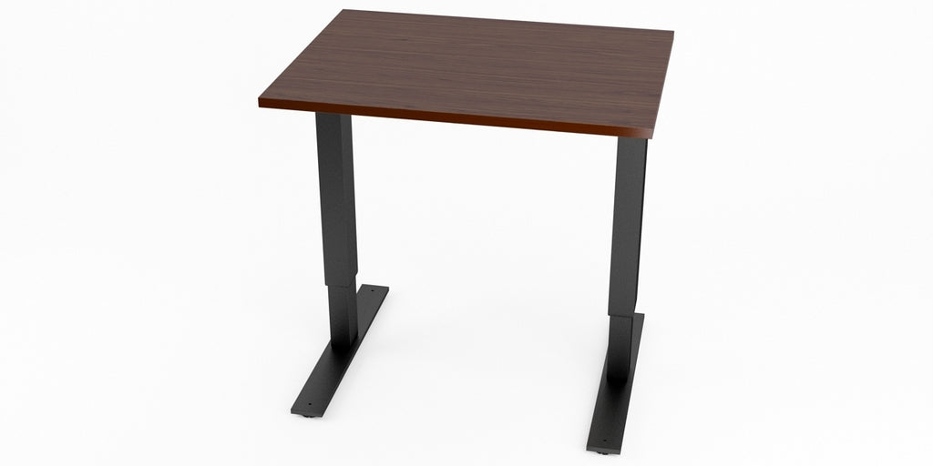 Skrivbord, rektangulärt, sidobord, T-benstativ, valnöt, Offix