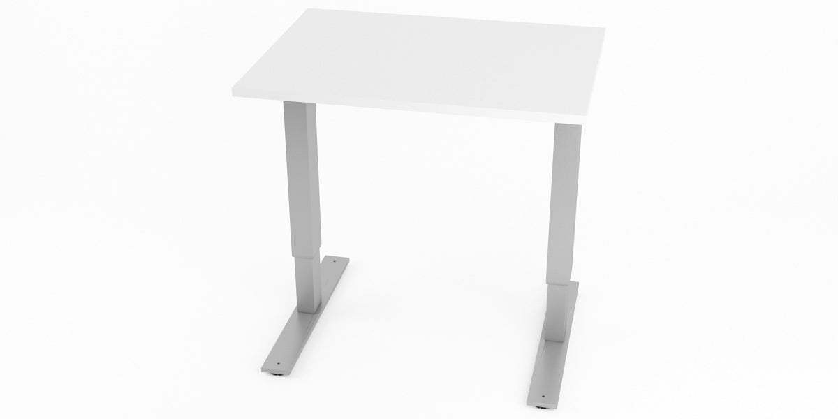 Skrivbord, rektangulärt, sidobord, T-benstativ, vit, Offix