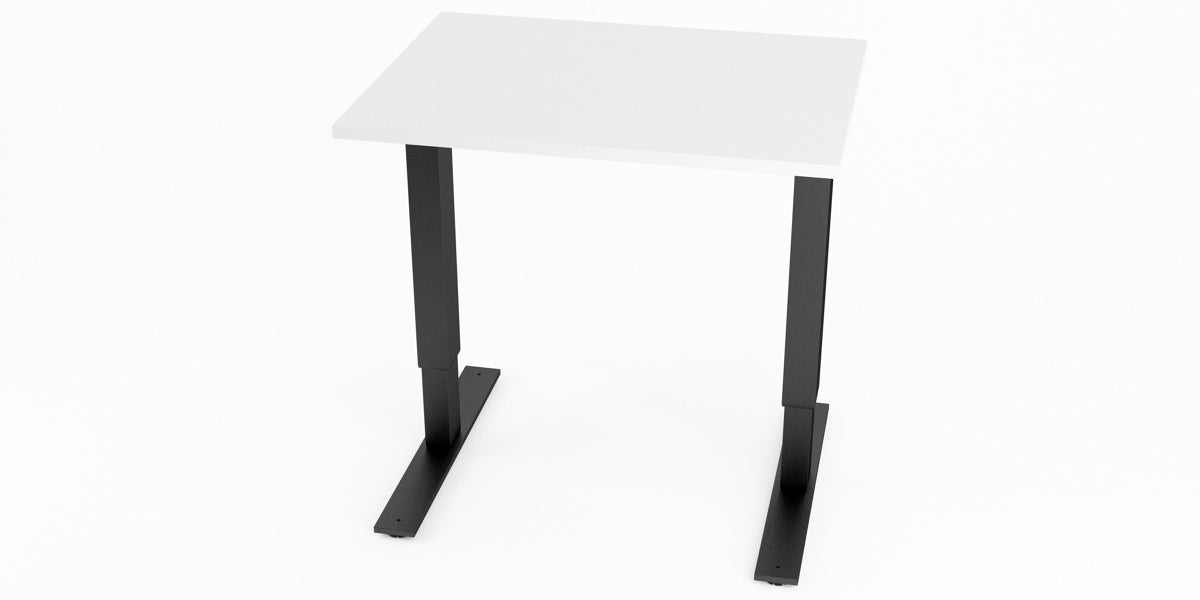 Skrivbord, rektangulärt, sidobord, T-benstativ, vit, Offix