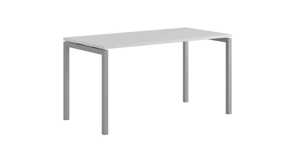 Skrivbord, rektangulärt, U-stativ, vit, Offix