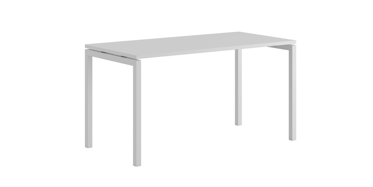 Skrivbord, rektangulärt, U-stativ, vit, Offix