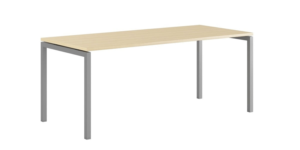 Skrivbord, rektangulärt, U-stativ, björk, Offix