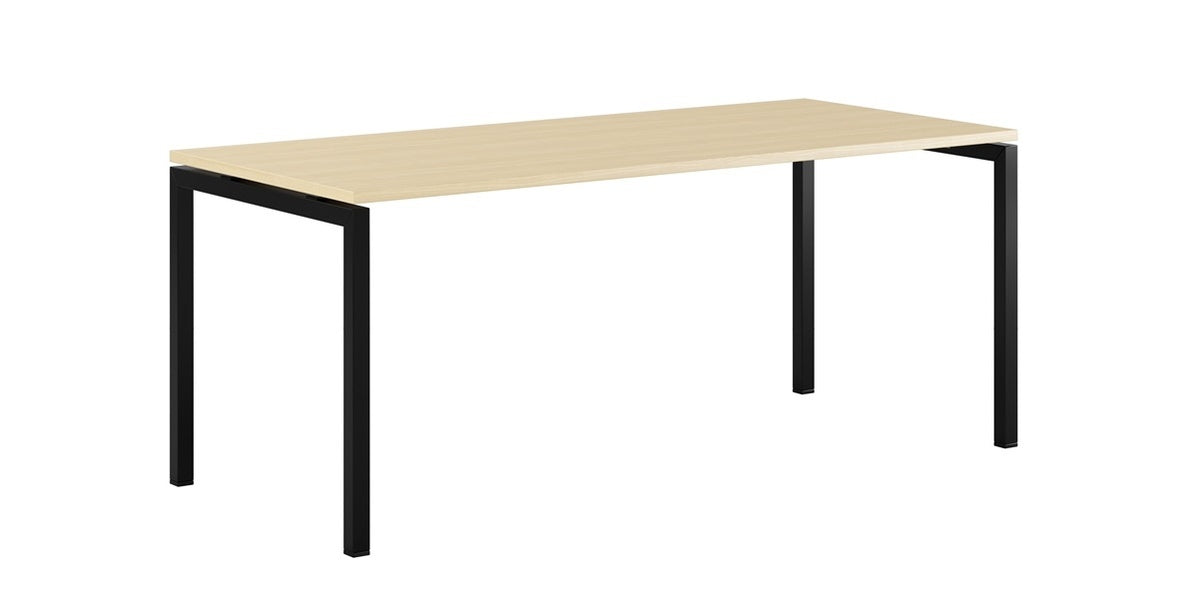 Skrivbord, rektangulärt, U-stativ, björk, Offix