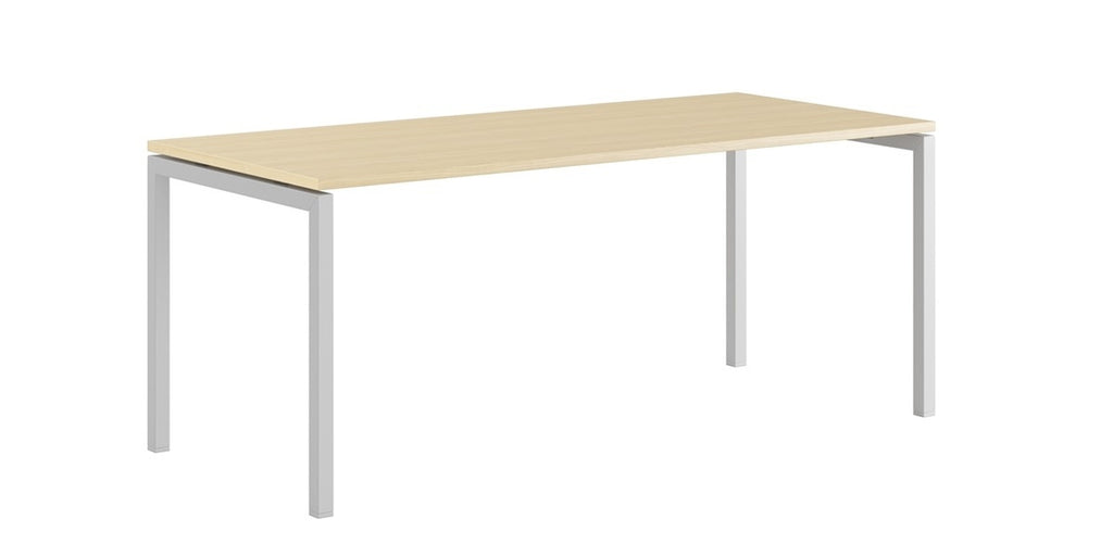 Skrivbord, rektangulärt, U-stativ, björk, Offix