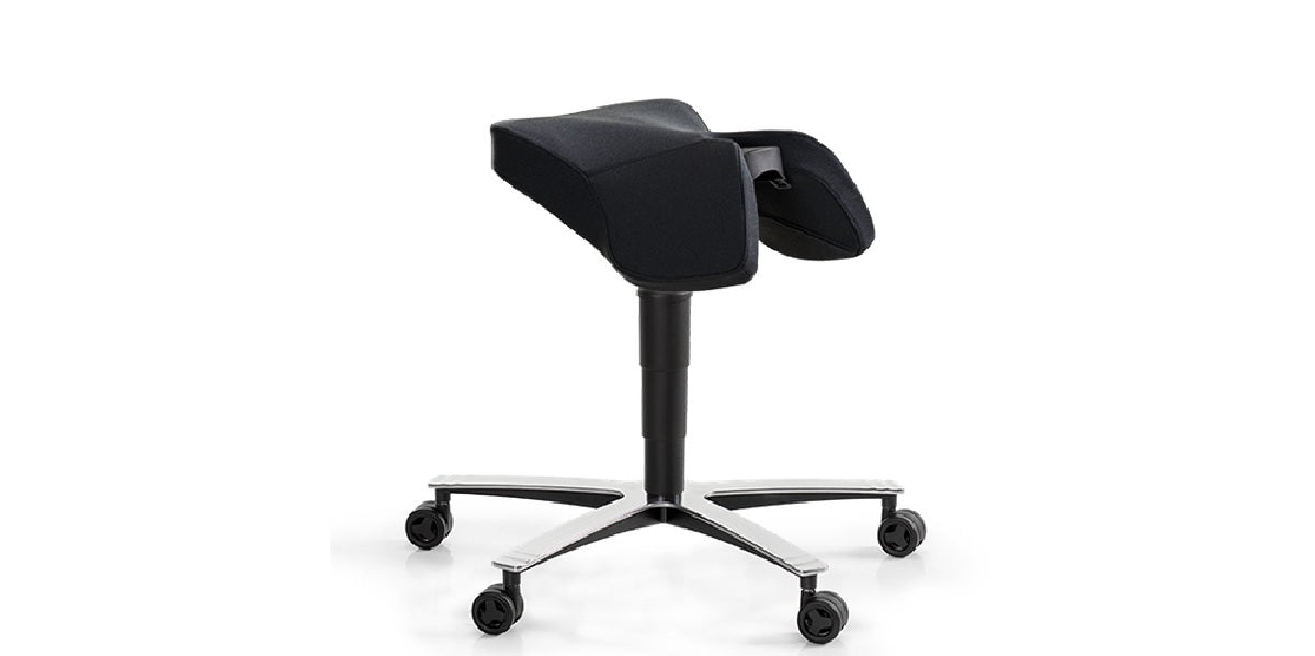 Ergonomisk kontorsstol, Sitt&Flex, Sadel, svart, Offix