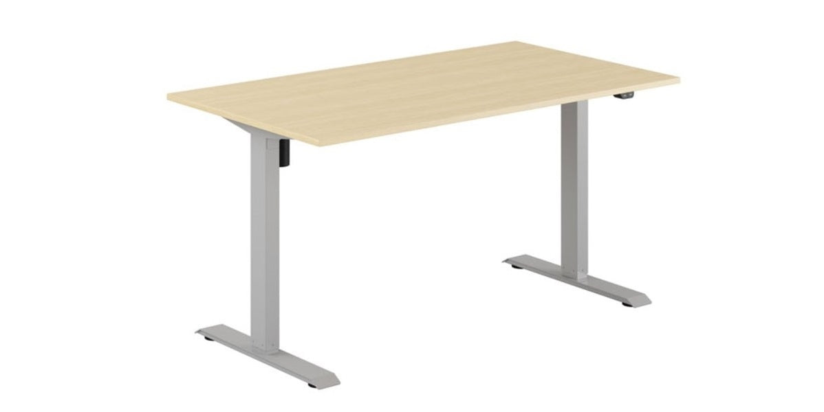 Skrivbord, höj- och sänkbart, Basic, rektangulärt, Sitt&Stå, björk, Offix