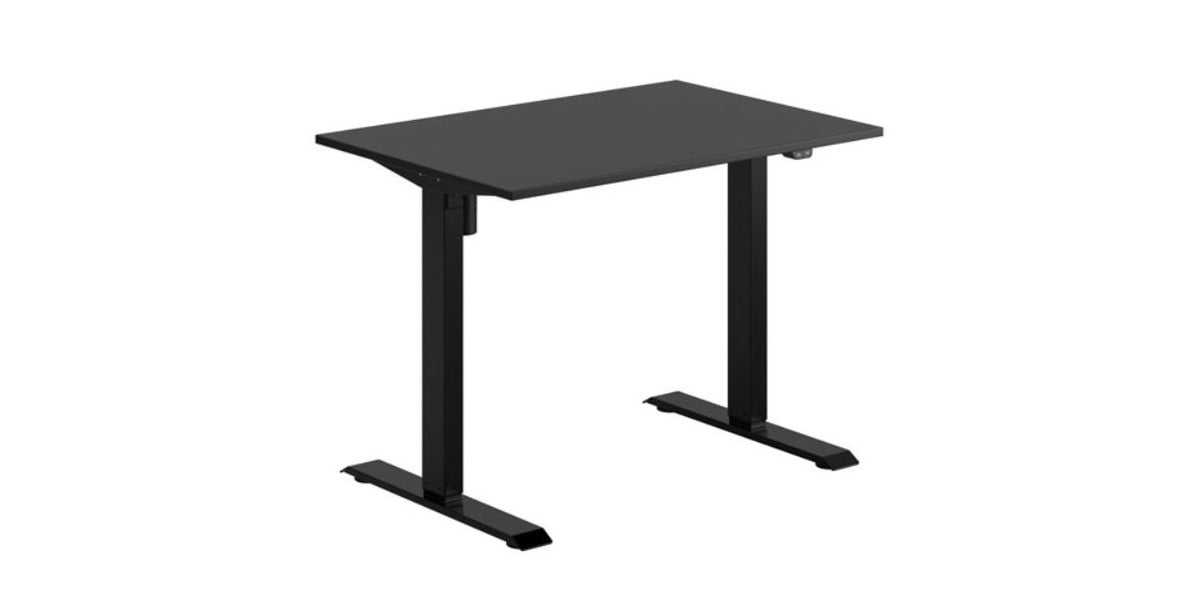 Skrivbord, höj- och sänkbart, Basic, rektangulärt, Sitt&Stå, svart, Offix