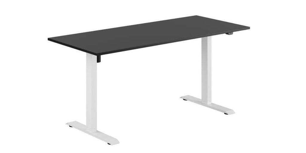 Skrivbord, höj- och sänkbart, Basic, rektangulärt, Sitt&Stå, svart, Offix