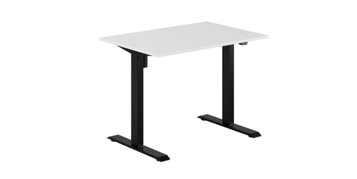 Skrivbord, höj- och sänkbart, Basic, rektangulärt, Sitt&Stå, vit, Offix