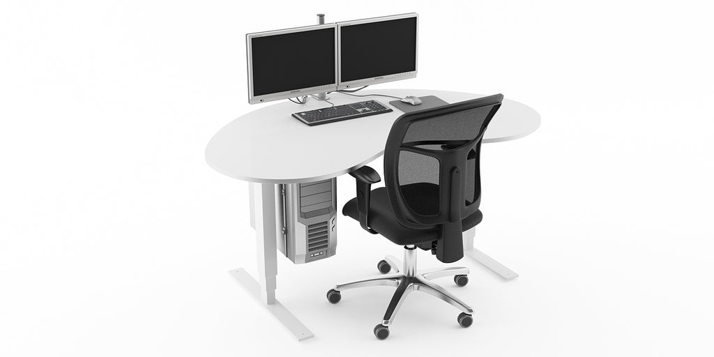 Gaming skrivbord med gamingstol, höj- och sänkbart elstativ, Offix