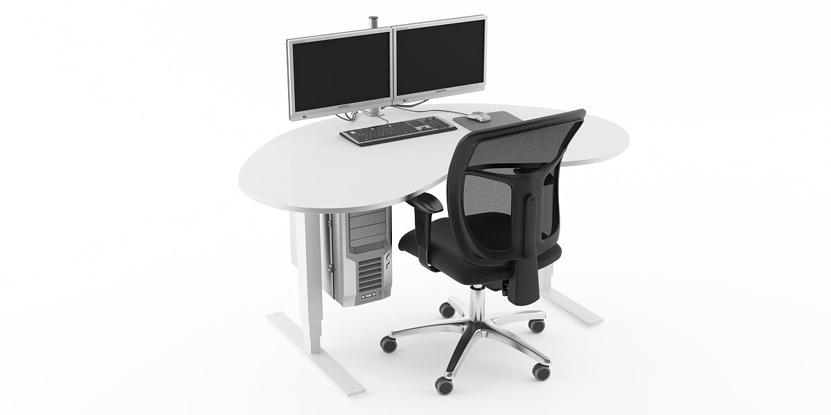 Gaming skrivbord med gamingstol, fast stativ, Offix