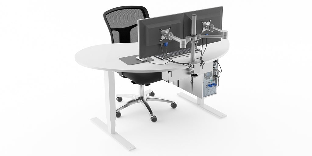 Gaming skrivbord med gamingstol, höj- och sänkbart elstativ, Offix