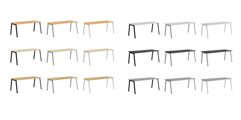 Skrivbord, rektangulärt, A-stativ, svart, Offix