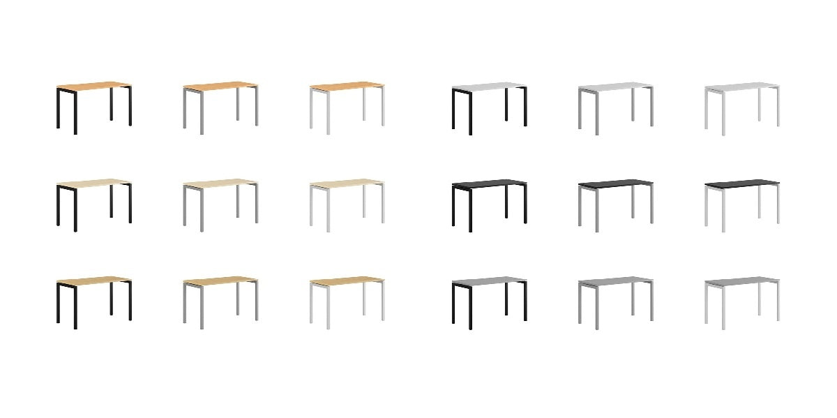 Skrivbord, rektangulärt, U-stativ, svart, Offix